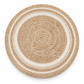 Jute Round Rug – Natural / White – 100 cm