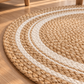 Jute Round Rug – Natural / White – 100 cm
