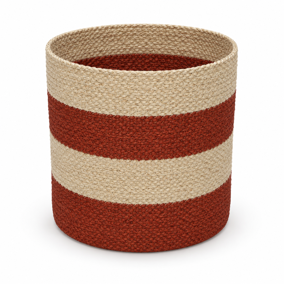 Seagrass Storage Basket – Bleached / Orange