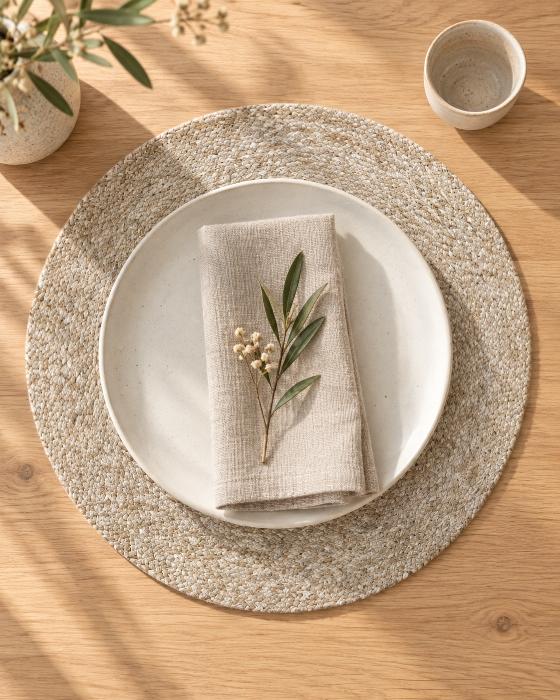 Round Braided Jute Placemat – 36 cm
