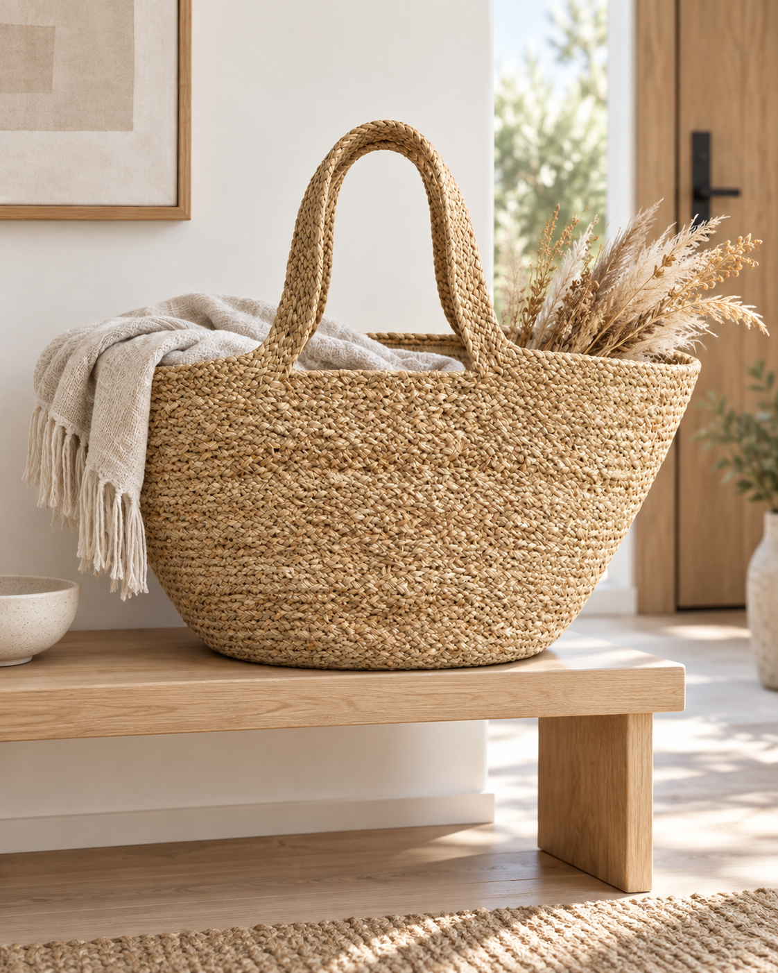 Braided Jute Market Bag – Natural