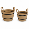 Seagrass & Jute Storage Baskets, Set of 2