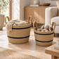 Seagrass & Jute Storage Baskets, Set of 2