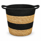 Seagrass & Jute Storage Basket – Natural / Black