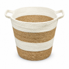 Seagrass & Jute Storage Basket – Natural / White