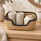 Seagrass & Jute Tissue Box Cover – Natural / Black