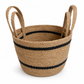 Seagrass & Jute Storage Baskets, Set of 2