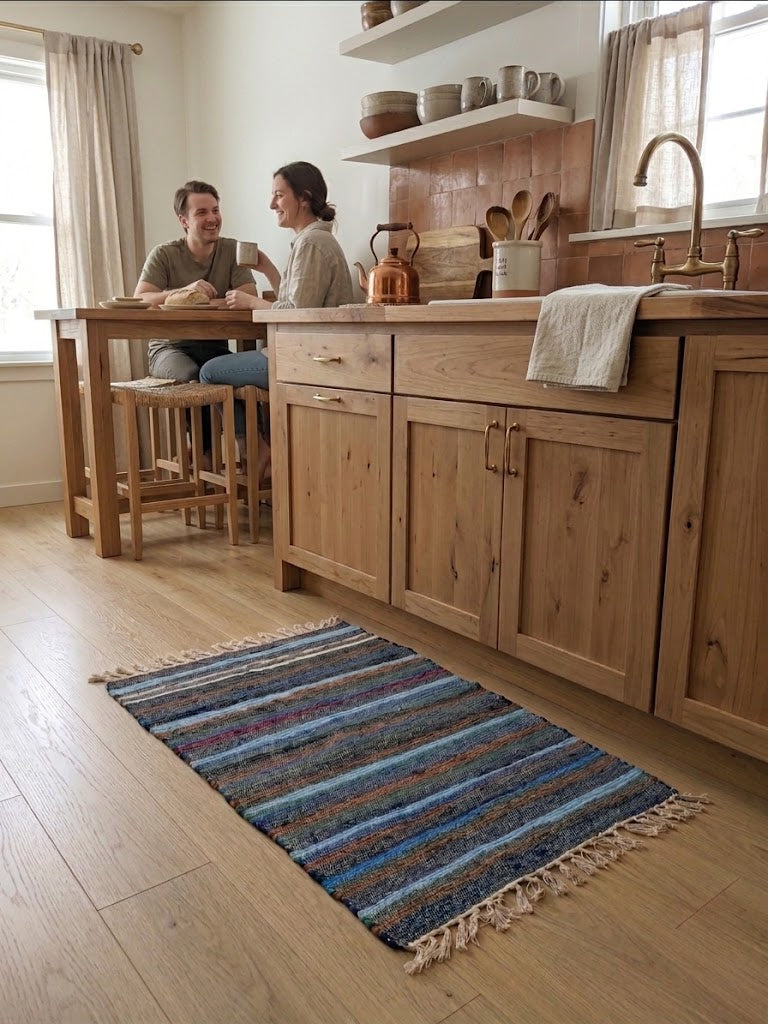 Jute Rectangular Rug – Multicolour – 60 × 90 cm in an interior