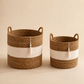 Seagrass Storage Baskets, Set of 2 – Natural / White