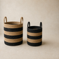 Seagrass Storage Baskets, Set of 2 – Natural / Black