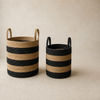 Seagrass Storage Baskets, Set of 2 – Natural / Black