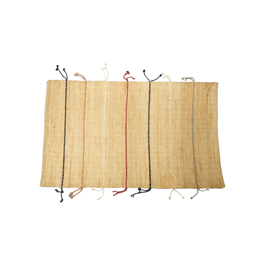 Natural + Black Basket Set Of 02 - Seagrass  + Jute - ECOB-404